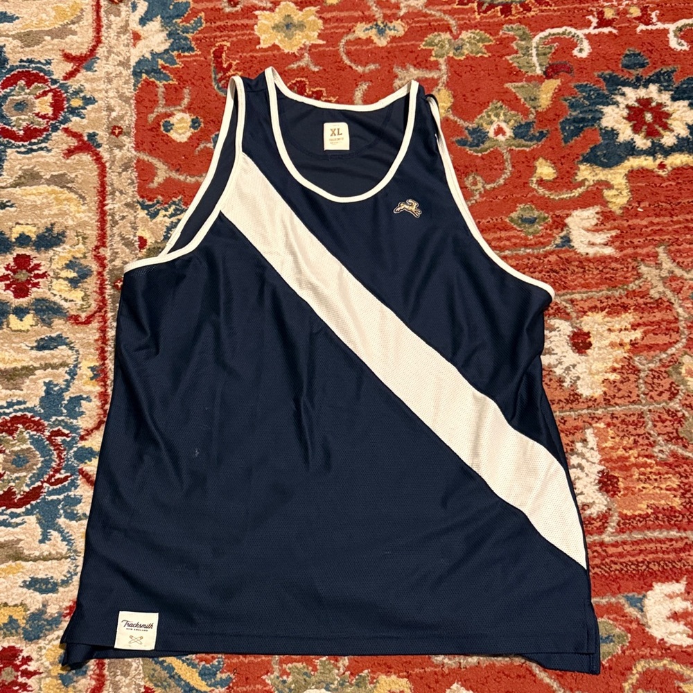 Tracksmith Navy and White Men's Jersey